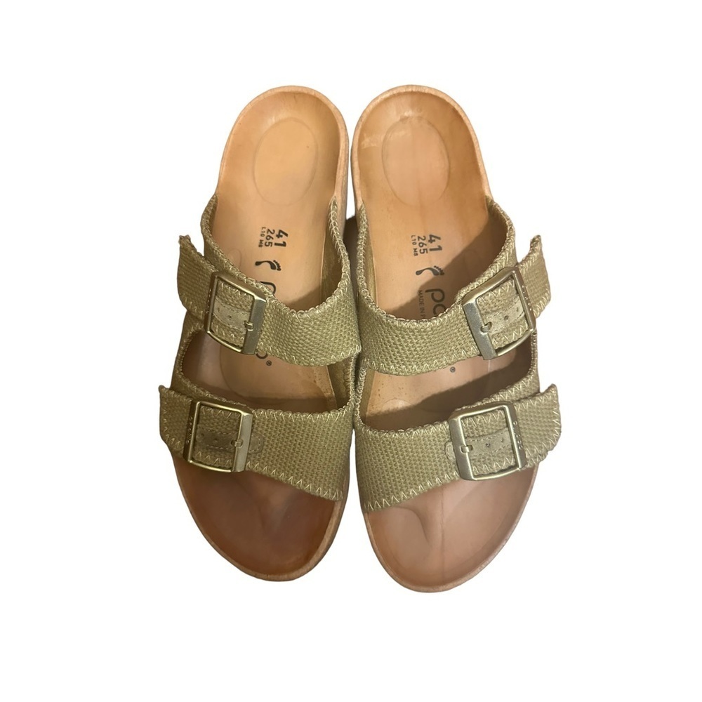 Arizona papillio Birkenstock olive canvas buckle sandals women’s 10 eu 41